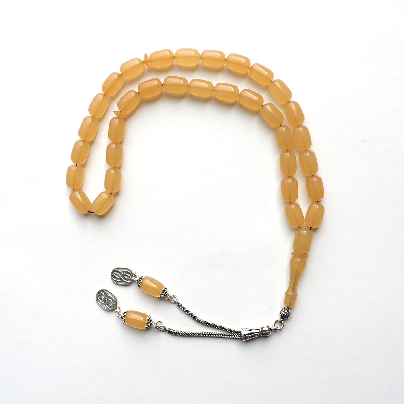 Pressed Fire Amber Tasbeeh Silver Tassel – WATD119