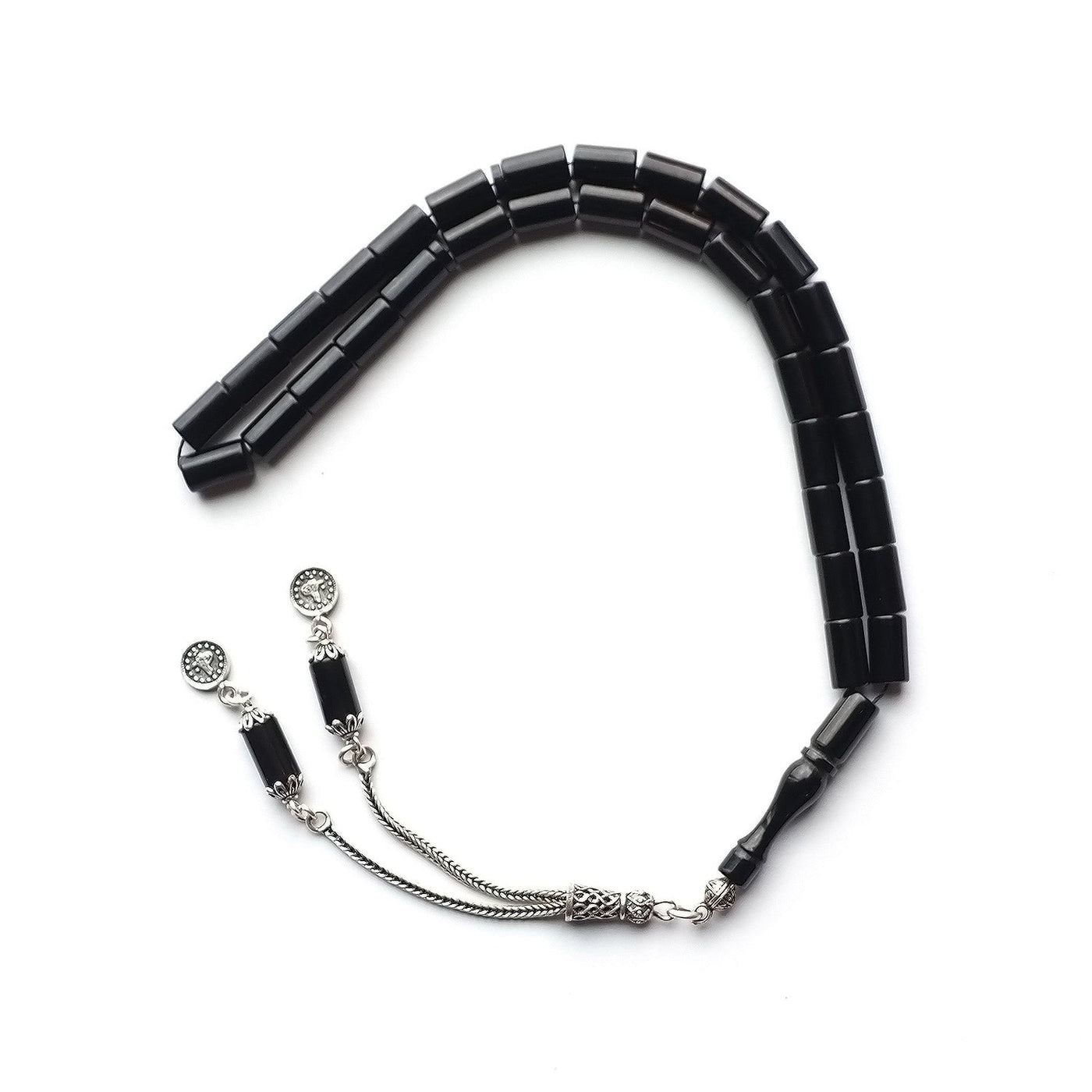 Pressed Fire Amber Tasbeeh Silver Tassel – WATD120