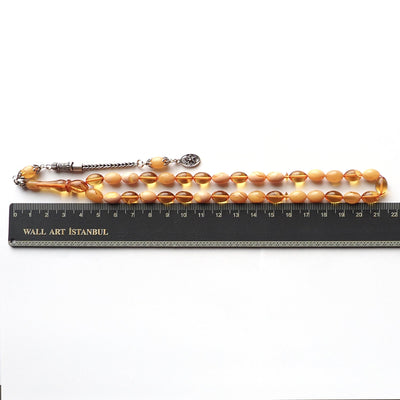 Pressed Fire Amber Tasbeeh Silver Tassel – WATD122