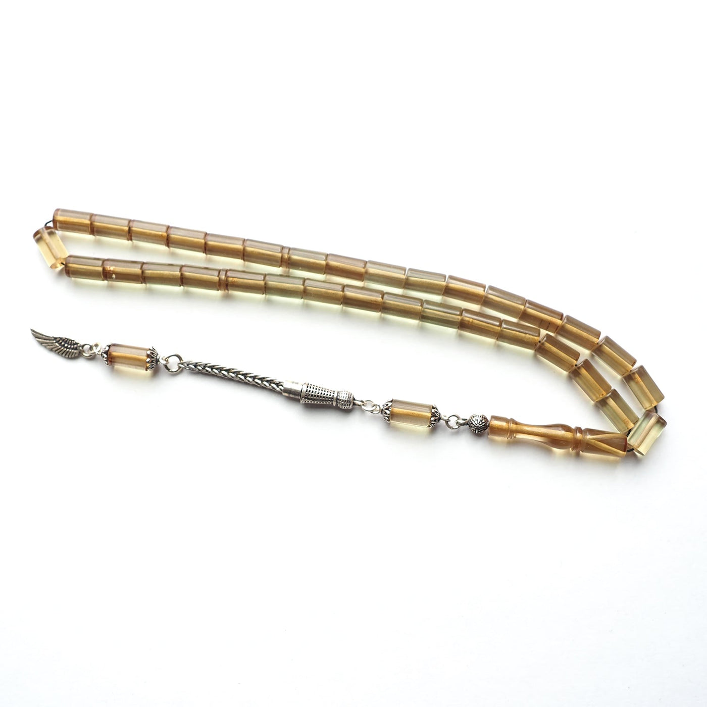 Pressed Fire Amber Tasbeeh Silver Tassel – WATD124