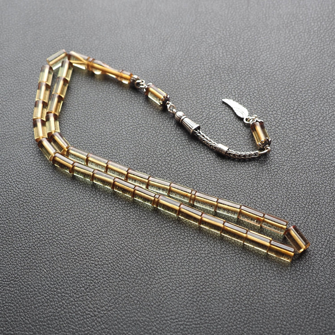 Pressed Fire Amber Tasbeeh Silver Tassel – WATD124