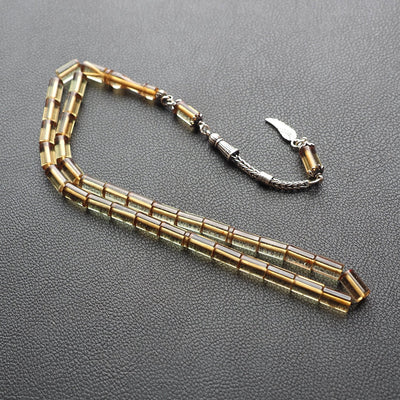 Pressed Fire Amber Tasbeeh Silver Tassel – WATD124