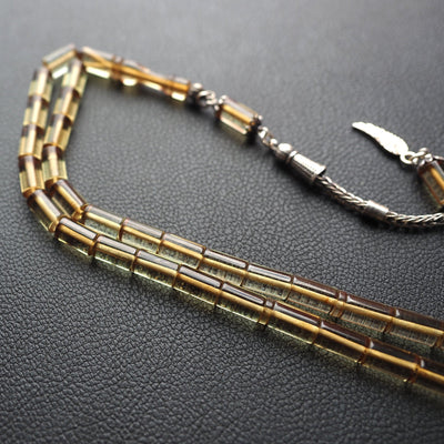 Pressed Fire Amber Tasbeeh Silver Tassel – WATD124