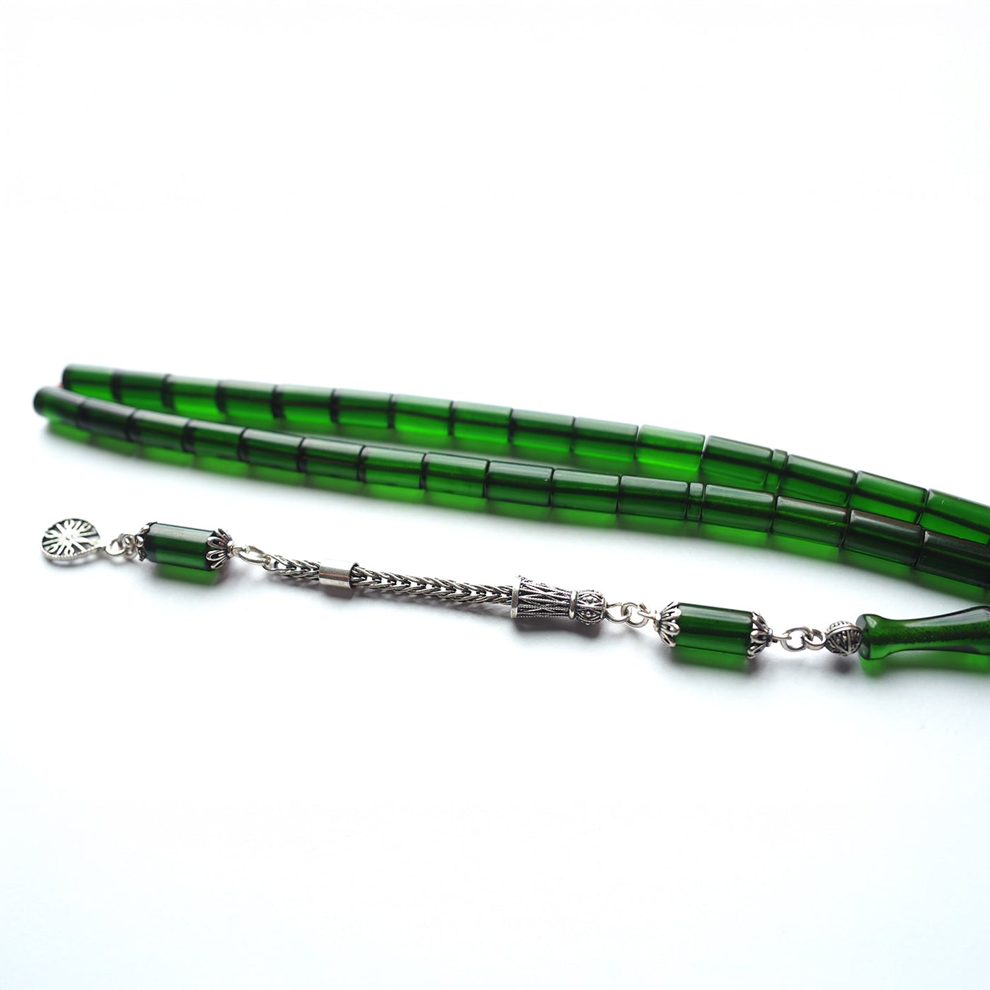 Pressed Fire Amber Tasbeeh Silver Tassel – WATD125