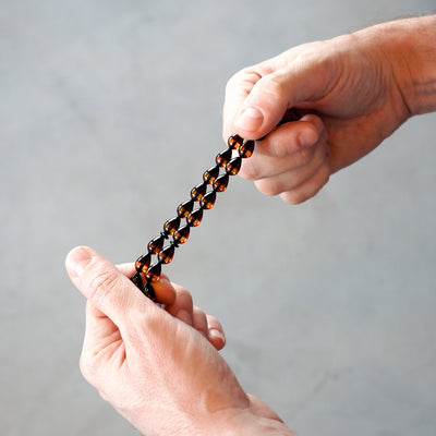 Handcrafted Graded Pressed Fire Amber Tasbeeh Silver Tassel – WATD127