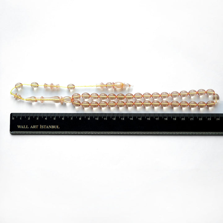 Handcrafted Fire Amber Tasbeeh (Oval-Cut Beads) – WATD146