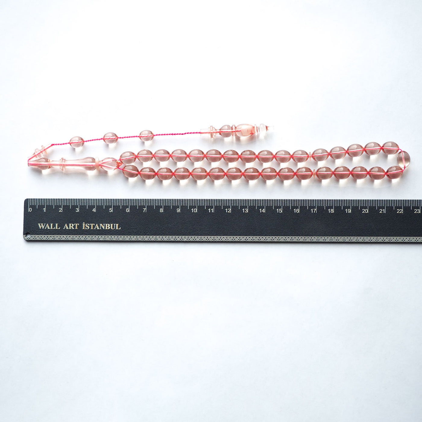 Handcrafted Pressed Fire Amber Tasbeeh – Oval-Cut Beads – WATD147