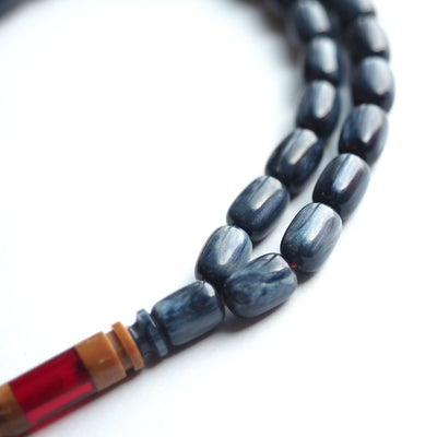 Catalin & Kuka Combined Tasbeeh with 1000 Sterling Silver Kazaz Tassel – WATD151