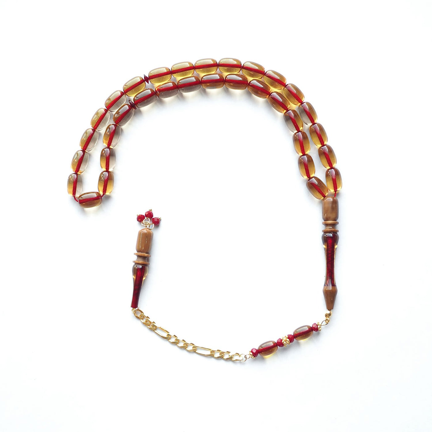 Fire Amber Tasbeeh with 925 Sterling Silver Tassel & Kuka Combination – WATD157