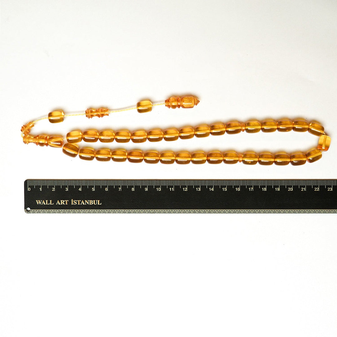 Fire Amber Tasbeeh with Streaked Imam Beads – WATD179