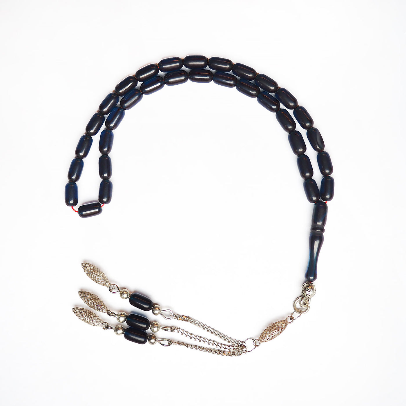 Handcrafted Pressed Fire Tasbeeh Silver Tassel – WATD182