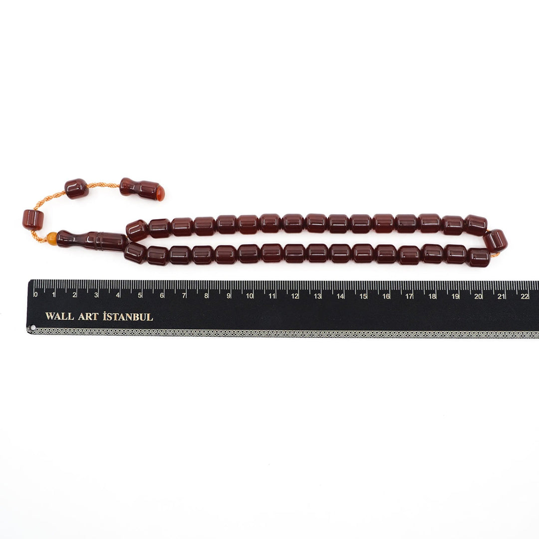 Capsule Cut Pressed Amber Tasbeeh with Plain Cord – WATD359