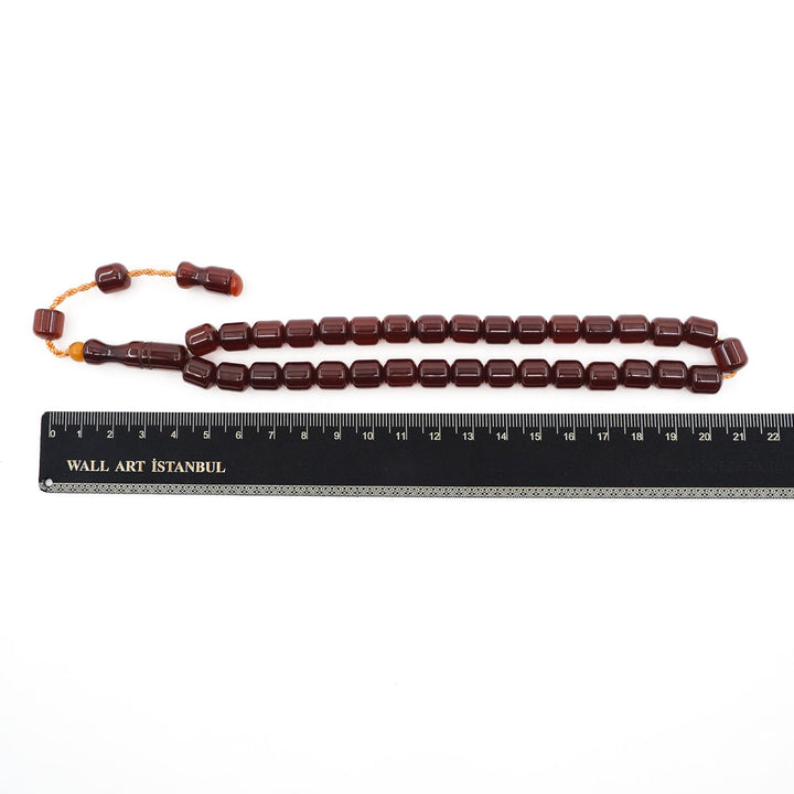 Capsule Cut Pressed Amber Tasbeeh with Plain Cord – WATD359