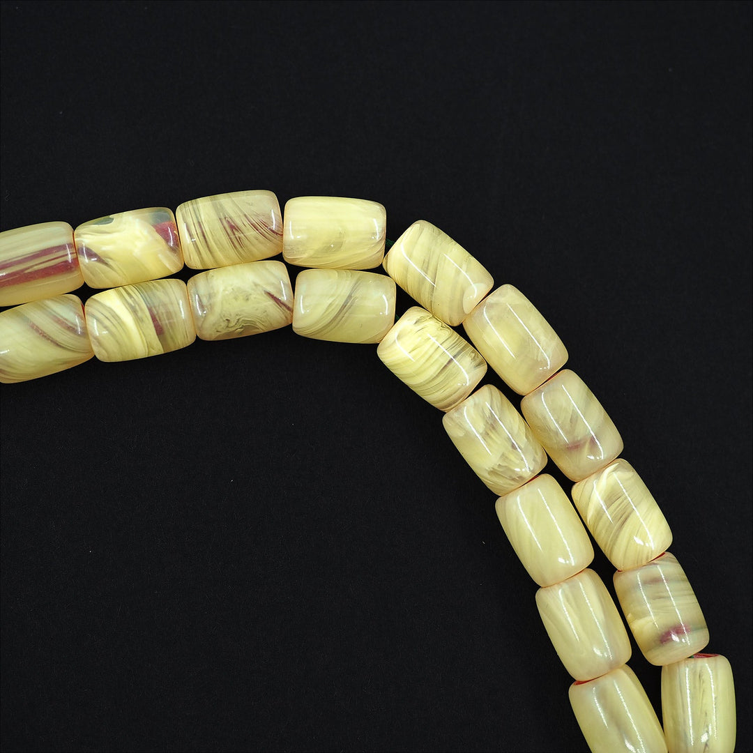Pressed Amber Tasbeeh with Capsule Cut &amp; Countersunk Beads – WATD370