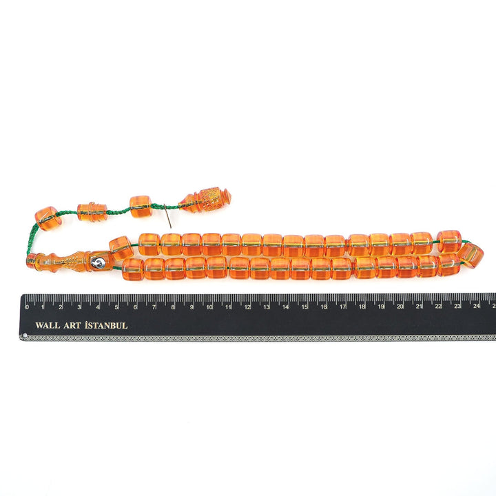 Master Signed Fire Amber Tasbeeh Featuring Engraved Imam Bead &amp; Countersunk Drill – WATD374