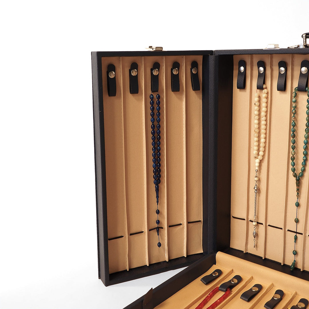 Exclusive Leather-Covered Wooden Tasbeeh Case (For up to 31 Tasbeehs) – WATD380