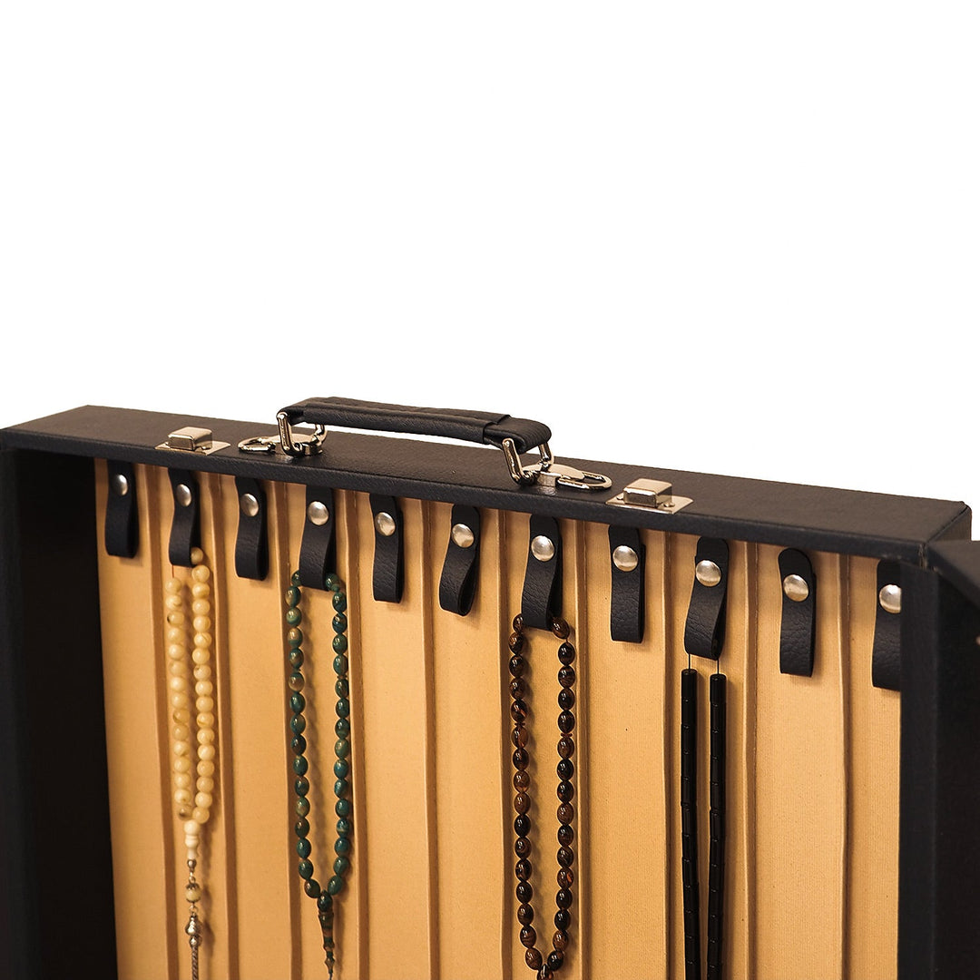 Exclusive Leather-Covered Wooden Tasbeeh Case (For up to 31 Tasbeehs) – WATD380