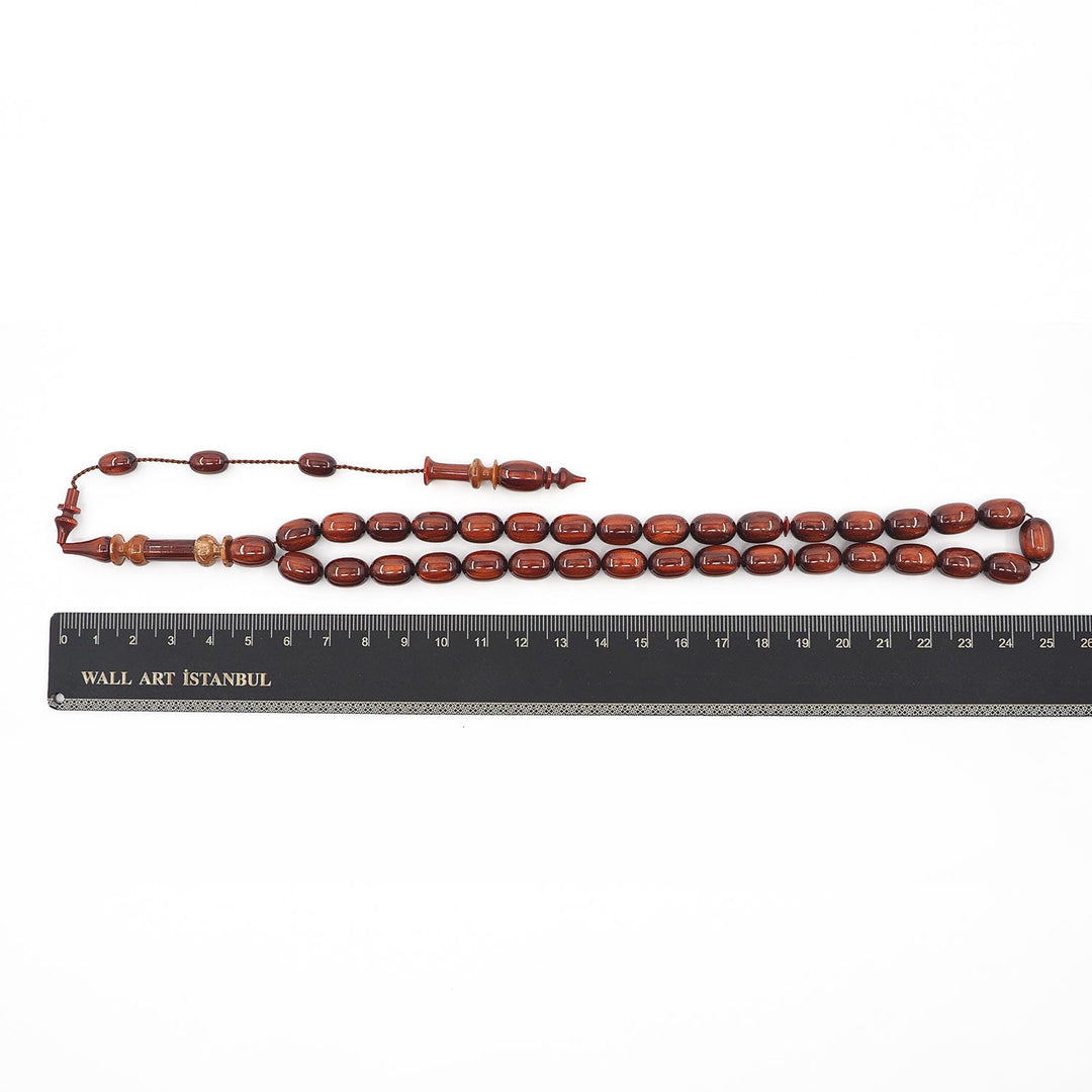 Egg Cut Catalin Tasbeeh with Kuka Wood Inlaid Imam Bead – WATD381
