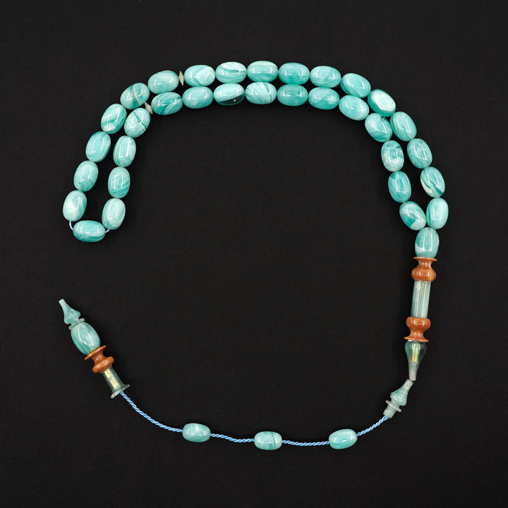 Egg Cut Catalin Tasbeeh with Kuka Wood Inlaid Imam Bead – WATD383