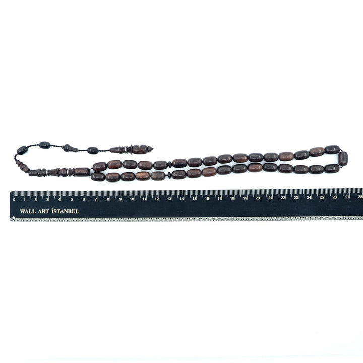 Premium Red Ebony Wood Tasbeeh with Capsule Cut Beads &amp; Engraved Imam Bead – WATD396