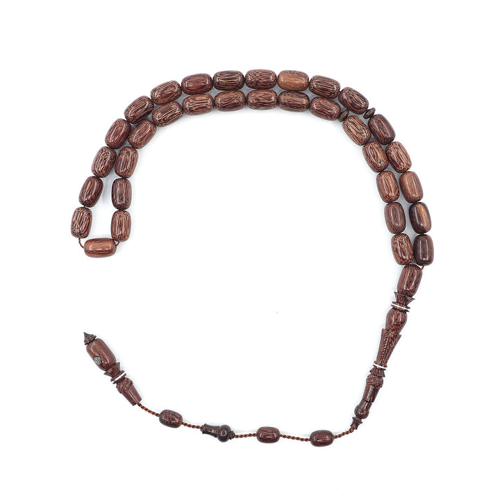 Premium Tamarind Wood Tasbeeh with Capsule Cut Beads &amp; Engraved Imam Bead – WATD397