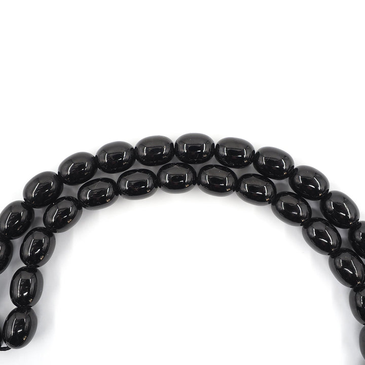 Premium Plain Oltu Stone Tasbeeh Featuring an Antique-Style Silver Kazaz Tassel – WATD401