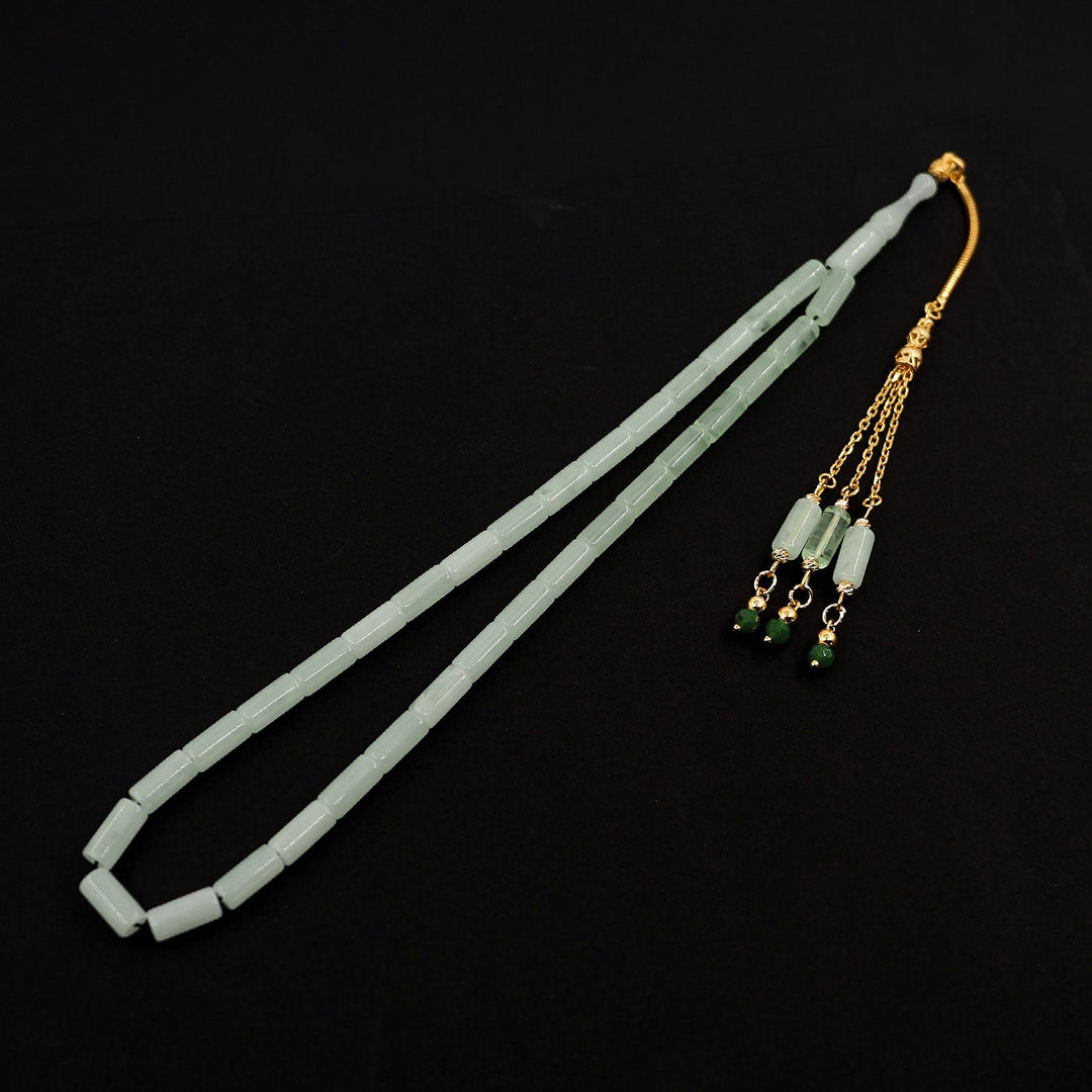 Mastercrafted Capsule Gold-Plated Cut German Bakelite Prayer Beads with Silver Tassel – WATD410