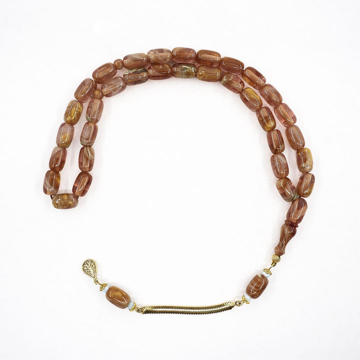 Capsule-Cut Countersunk-Drilled Catalin Tasbeeh with Silver Imam Bead – WATD418
