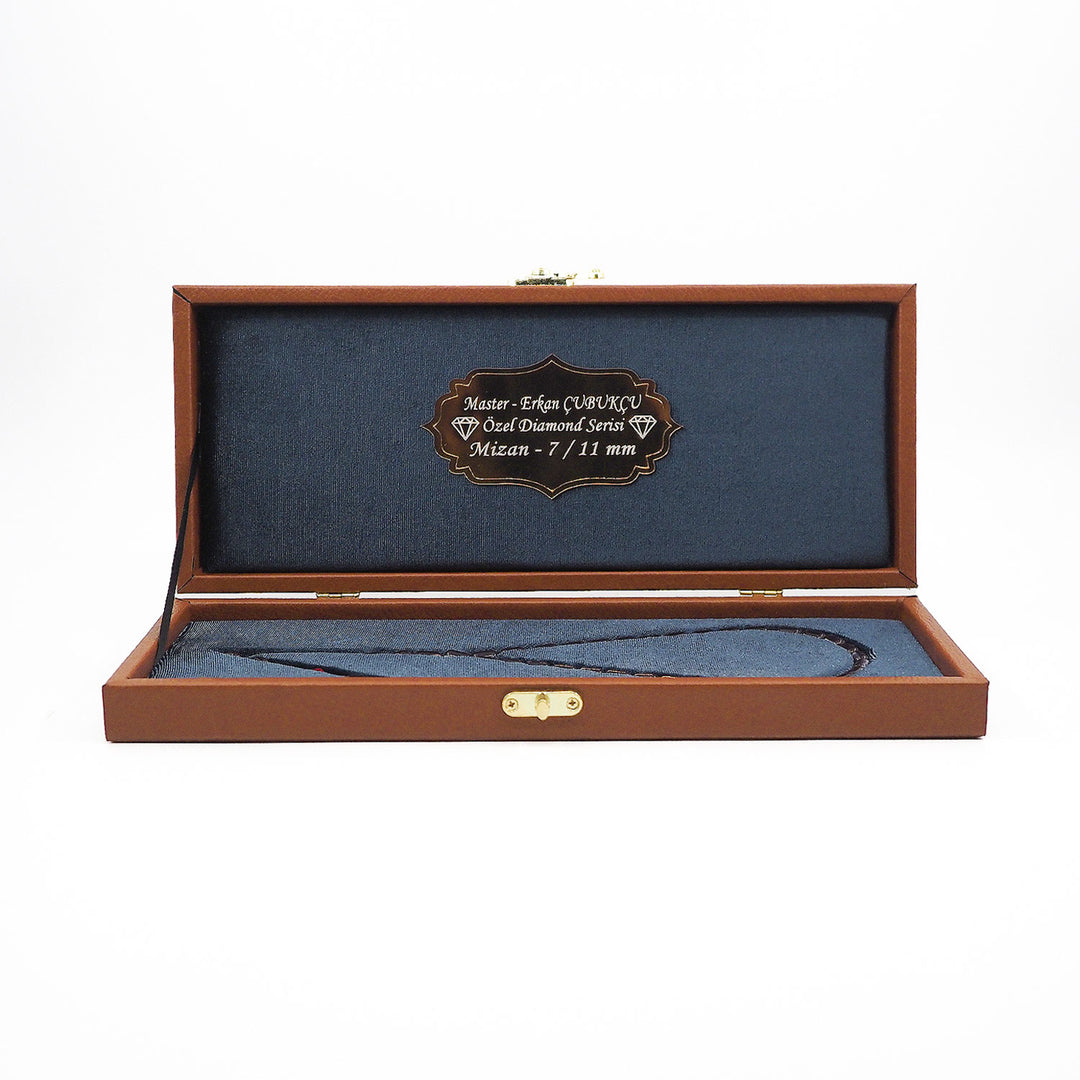 Mastercrafted Diamond-Detailed Blue Pressed Amber Prayer Beads (Special Box) – WATD449