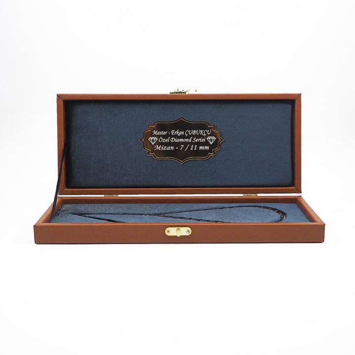 Mastercrafted Diamond-Detailed Blue Pressed Amber Prayer Beads (Special Box) – WATD449