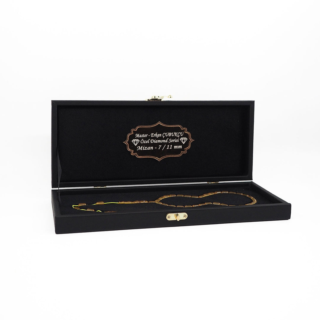 Mastercrafted Diamond-Detailed Yellow Pressed Amber Prayer Beads (Special Box) – WATD450