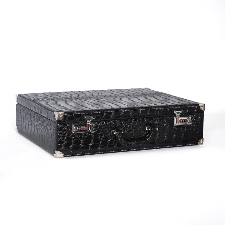 Exclusive Black Leather-Covered Wooden Tasbeeh Case (For up to 85 Tasbeehs) - WATD510