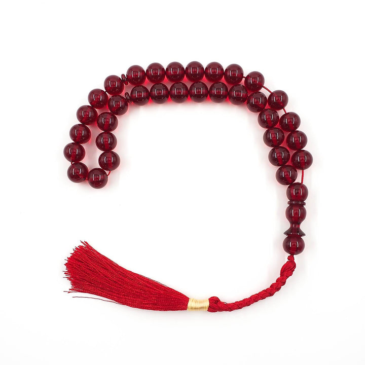 Sphere-Cut Pressed Amber Tasbeeh – WATD599