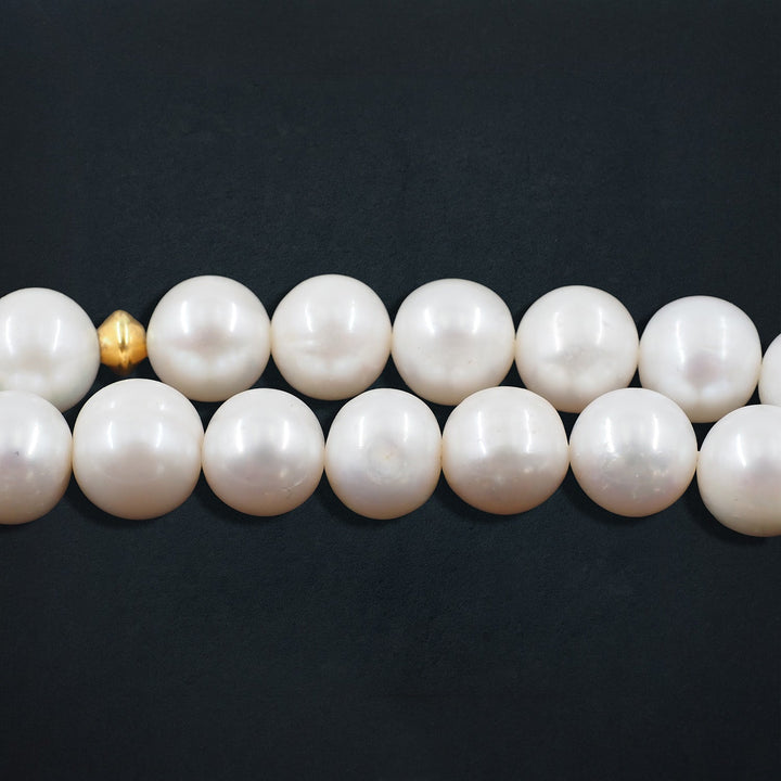 Genuine Pearl Tasbeeh with Crescent &amp; Star Theme and Gold-Plated 925 Sterling Silver Tassel - WATD651