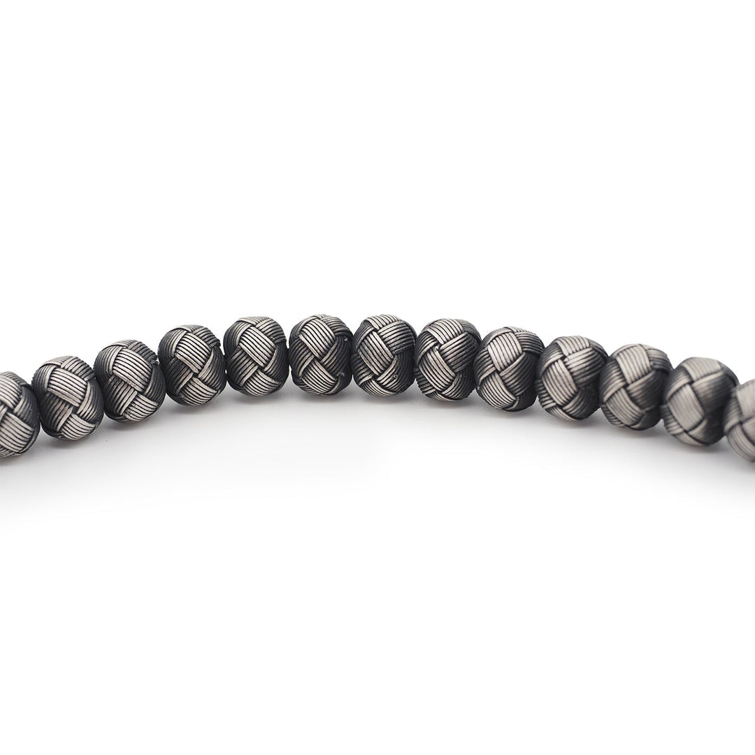 Handwoven 1000-Fineness Silver Zaza-Style Kazaziye Tasbeeh – WATD701