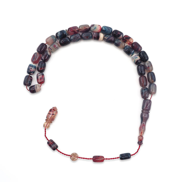 Capsule-Cut Pressed Amber Tasbeeh – WATD718