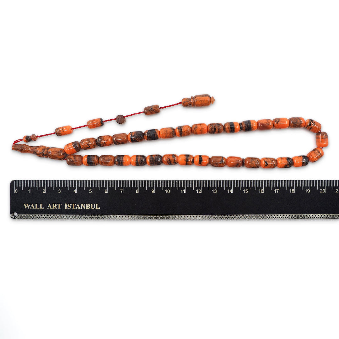 Capsule-Cut Pressed Amber Tasbeeh – WATD732