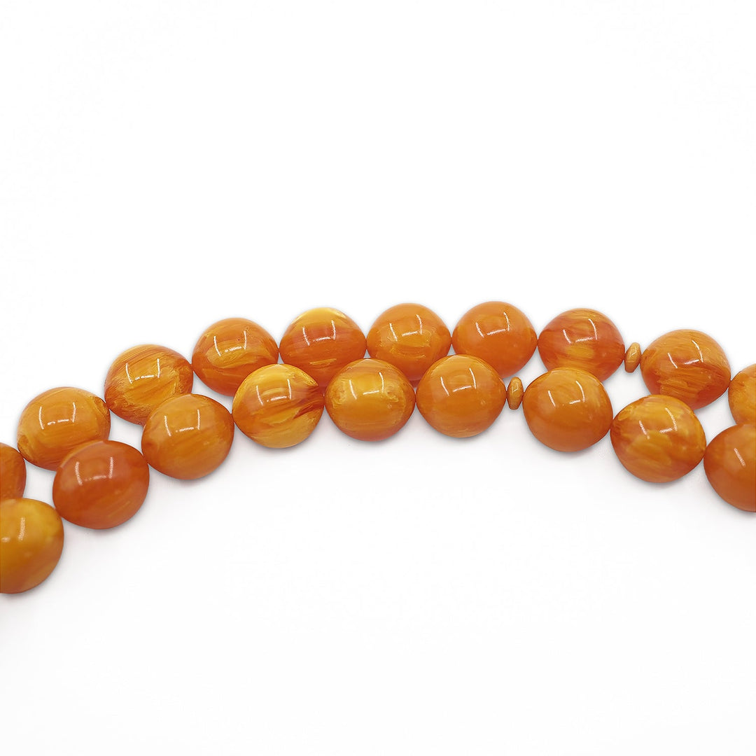 Special Spherical-Cut Pressed Amber Tasbeeh – WATD734