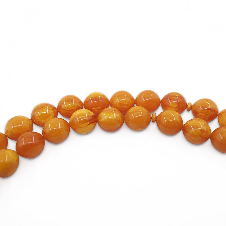 Special Spherical-Cut Pressed Amber Tasbeeh – WATD734