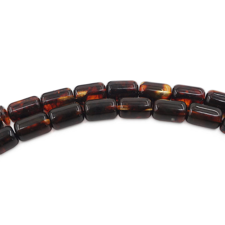 Color-Changing Capsule-Cut Lithuanian Drop Amber Tasbeeh with Double Silver Tassel – WATD739