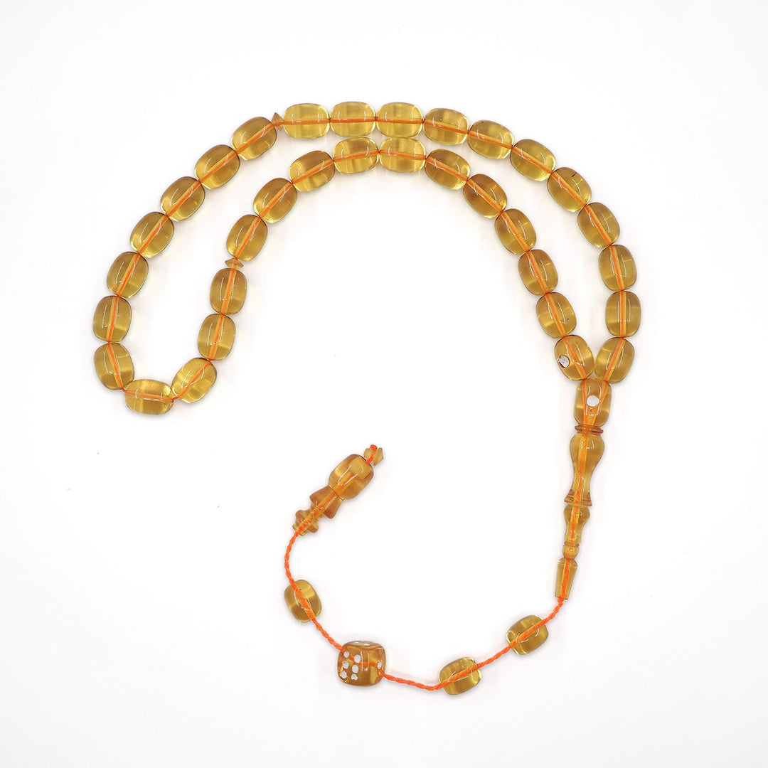 Expertly Handcrafted System-Style Capsule-Cut Zar Amber Tasbeeh – WATD742