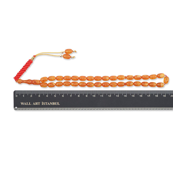Macramé-Woven Capsule-Cut Catalin Tasbeeh - WATD785