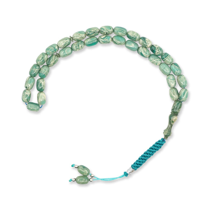 Macramé-Woven Capsule-Cut Catalin Tasbeeh - WATD786