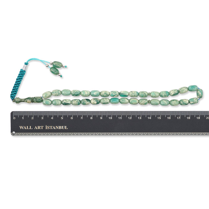 Macramé-Woven Capsule-Cut Catalin Tasbeeh - WATD786