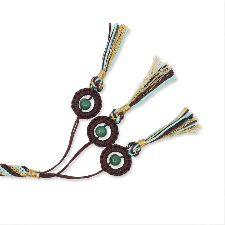 Macramé-Woven 99-Bead Round-Cut Catalin Tasbeeh - WATD795