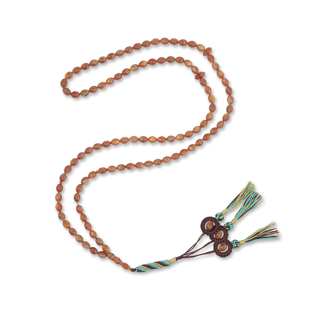 Macramé-Woven 99-Bead Oval-Cut Catalin Tasbeeh - WATD796