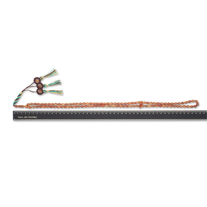 Macramé-Woven 99-Bead Oval-Cut Catalin Tasbeeh - WATD796