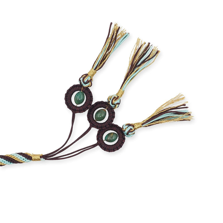 Macramé-Woven 99-Bead Oval-Cut Catalin Tasbeeh - WATD797