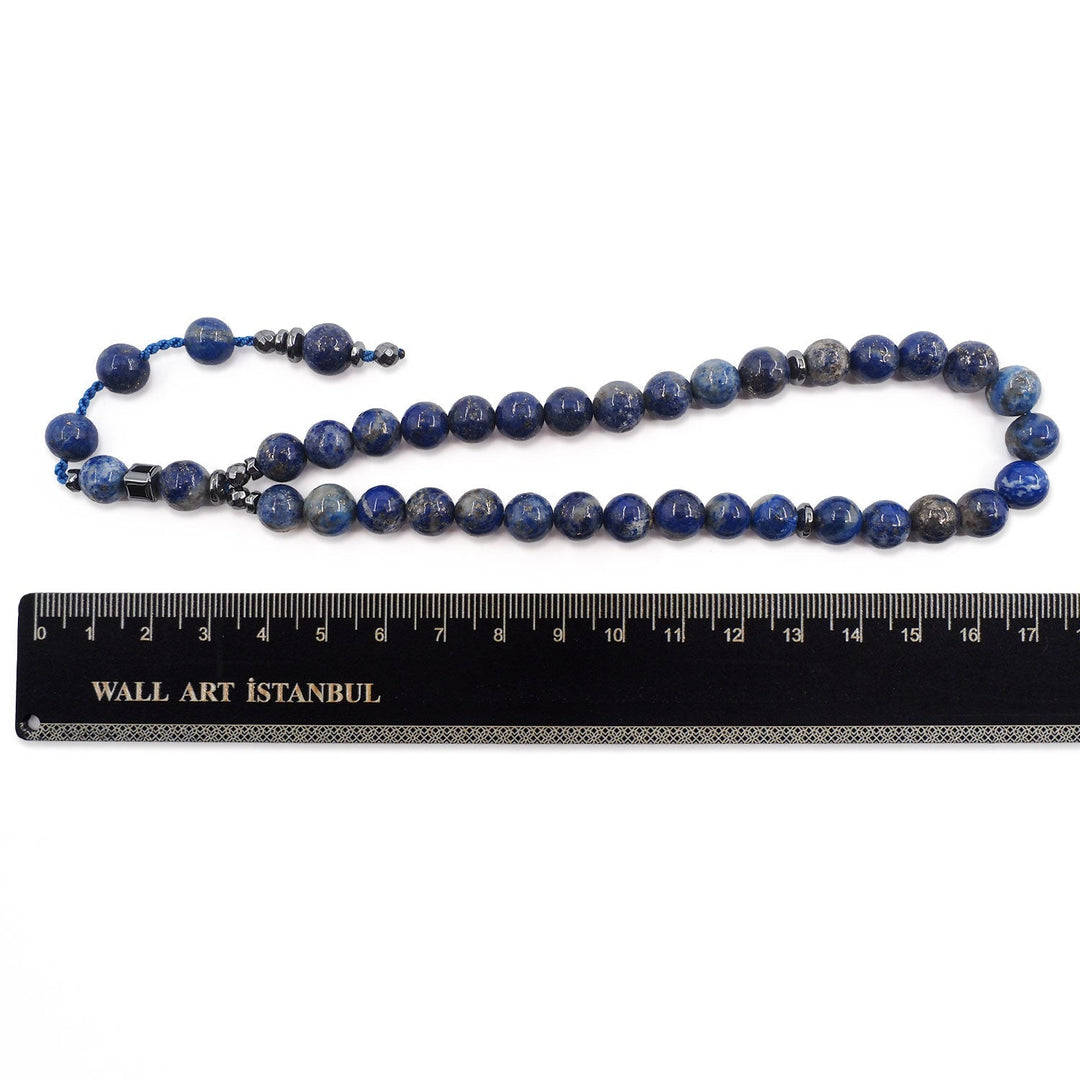 Natural Lapis Lazuli Round-Cut Tasbeeh with System-Cut Tassel - WATD798