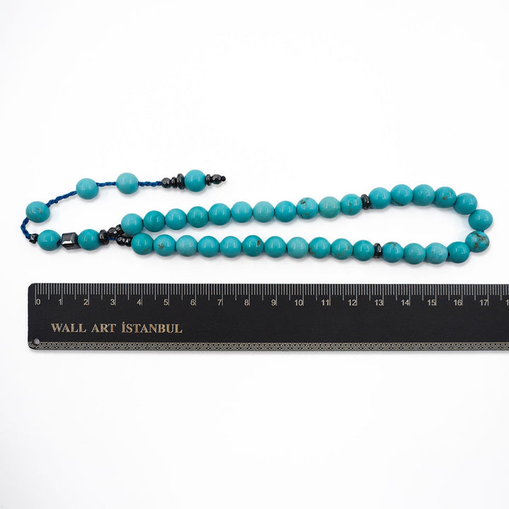 Natural Turquoise Round-Cut Tasbeeh - WATD801